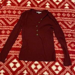 Burgundy long sleeve fall top